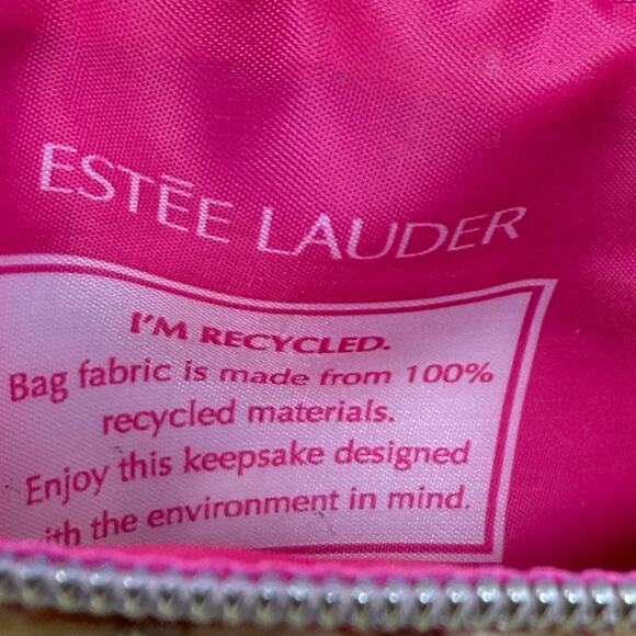 Tropical Floral Cosmetic Bag Pink & Woven Straw Trim Zip Pouch - Picture 5 of 5